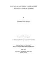 Investigating molybdenum dioxide as anode material in lithium ion batteries