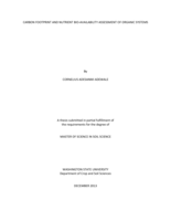 Carbon footprint and nutrient bio-availability assessment of organic systems