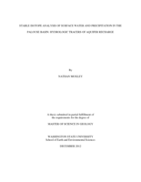 Stable isotope analysis of surface water and precipitation in the Palouse Basin, hydrologic tracers of aquifer recharge