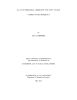 Bully victimization: a retrospective study on how families foster resiliency