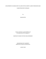 Developments in cadmium zinc telluride crystal growth, sample preparation and characterisation [sic] techniques