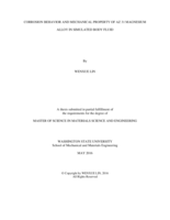 Corrosion behavior and mechanical property of AZ 31 magnesium alloy in simulated body fluid