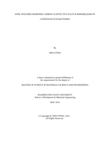 Ionic polymer-modified carbon as effective sulfur immobilizers in lithium/sulfur batteries