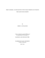 Time to degree: an exploration of the characteristics of students who earn excess credits