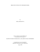 Irrigation system cost comparison model