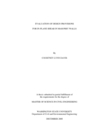 Evaluation of design provisions for in-plane shear in masonry walls