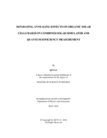 Separating annealing effects on organic solar cells based on combined solar simulator and quantum efficiency measurement