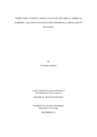 Work-family conflict among low-wage and African American workers: a quantitative study with theoretical application in sociology