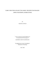 Family structure and adult well-being: the effects of duration, timing, transitions, and recentness