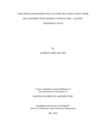 Subcontractor perspectives: factors that most affect their relationships with general contractors, a Pacific Northwest study