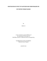 Investigation of effect of plasticizer and compatibilizers on soy protein ternary blends