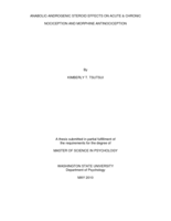 Anabolic-androgenic steroid effects on acute & chronic nociception and morphine antinociception