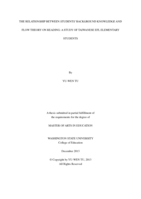 The relationship between students' background knowledge and flow theory on reading: a study of Taiwanese EFL elementary students