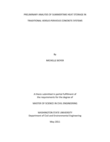 Preliminary analysis of summertime heat storage in traditional versus pervious concrete systems