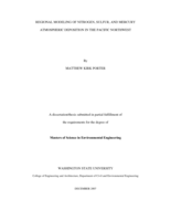 Regional modeling of nitrogen, sulfur, and mercury atmospheric deposition in the Pacific Northwest