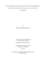 Pro-environmental behaviors, belief in individual responsibility to protect the environment, and social class: a qualitative exploration