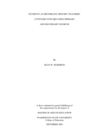 Students as historians: History teachers' attitudes toward using primary and secondary sources