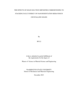 The effects of solid solution impurities corresponding to stacking fault energy on nanoindentation behavior in crystalline solids