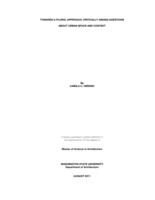 Towards a plural approach: critically asking questions about urban space and context