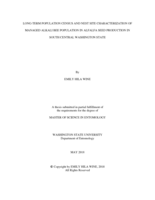 Long-term population census and nest site characterization of managed alkali bee population in alfalfa seed production in south central Washington state