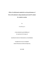Effect of wall thermal conductivity on the performance of Swiss roll combustors using ammonia pretreated Pt catalyst for catalytic reaction