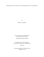 Exploration of acceptance of authoritarian style governance