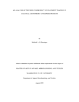 An analysis of the need for product development training in cultural craft micro-enterprise projects