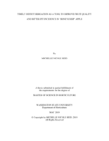 Timely deficit irrigation as a tool to improve fruit quality and bitter pit incidence in 'Honeycrisp' apple