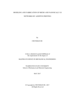 Modeling and fabrication of micro and nanoscale 3-D networks by additive printing