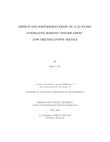 Design and experimentation of a tunably compliant robotic finger using low melting point metals