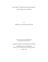 Developing a community indicators project in the Applegate Watershed