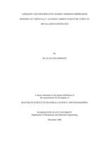 Adhesion and deformation during thermocompression bonding of vertically aligned carbon nanotube turfs to metallized substrates