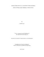 Characterization of a nanostructured material with controllable thermal conductivity