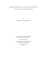 Messages in opposition: an evolutionary perspective on elites' use of discourse during war