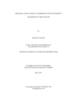 Creating a new course at Washington State University: geography of the Palouse