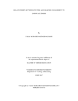 Relationships between culture and learner engagement in language tasks