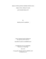 Cross-national female smoking prevalence versus total fertility rate and gender inequality