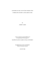 Economics of soil and water conservation in irrigated and dry lands agriculture