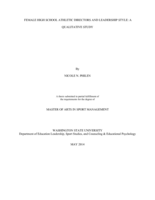 Female high school athletic directors and leadership style: a qualitative study