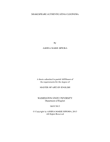 Shakespeare authenticating Cleopatra