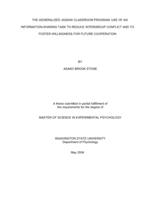 The generalized jigsaw classroom program: Use of an information-sharing task to reduce intergroup conflict and to foster willingness for future cooperation