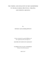 The timing and duration of metamorphism in the Blue Ridge Province, Virginia and North Carolina