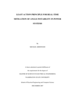 Least action principle for real-time mitigation of angle instability in power systems
