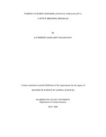 Pairing clouded leopards (Neofelis nebulosa) in a captive breeding program