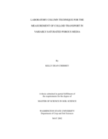 Laboratory column technique for the measurement of colloid transport in variably-saturated porous media