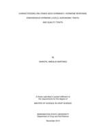 Characterizing zak ERA8's seed dormancy, hormone response, endogenous hormone levels, agronomic traits, and quality traits