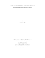 The religious experiences of transgender youth: gender and religious reconciliation