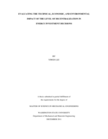 Evaluating the technical, economic, and environmental impact of the level of decentralization in energy investment decision