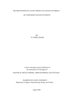 The perceptions of luxury products as status symbols by Taiwanese college students