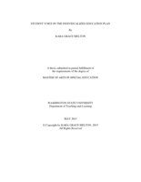 Student voice in the individualized education plan